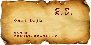 Rossi Dejte névjegykártya